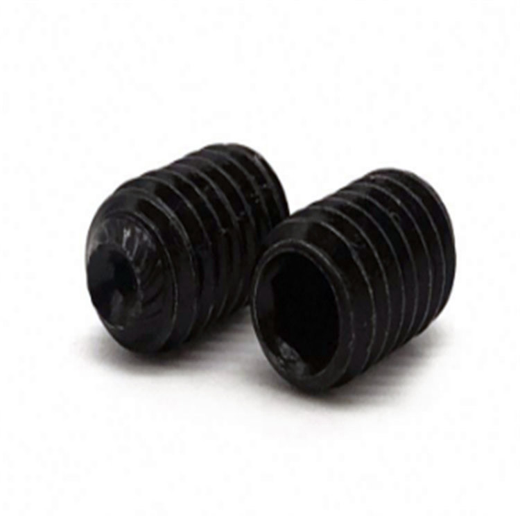 Black oxide m3 m4 knurled cup point heicseagán soicéad socraithe scriú