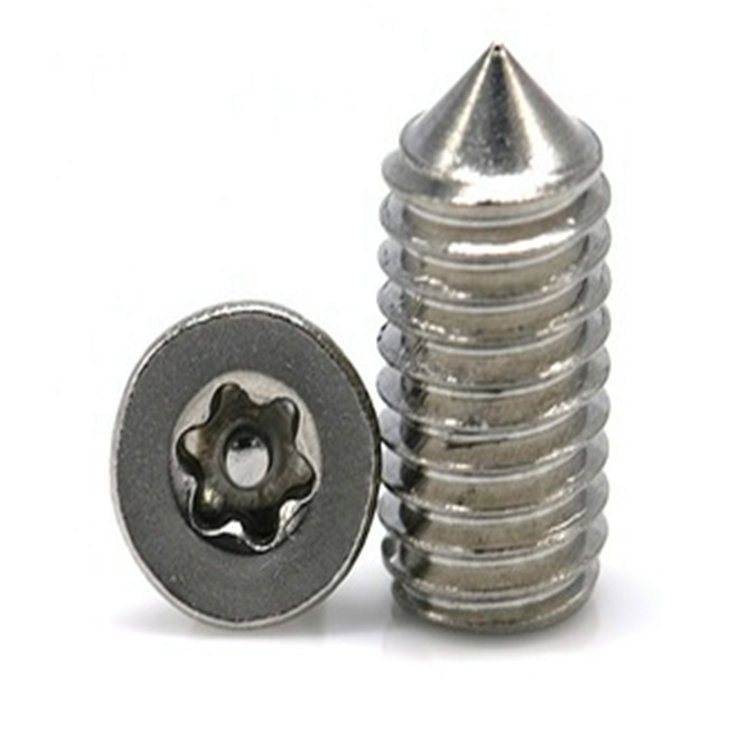 Torx cruach dhosmálta M6 le scriú socraithe pointe cón bioráin