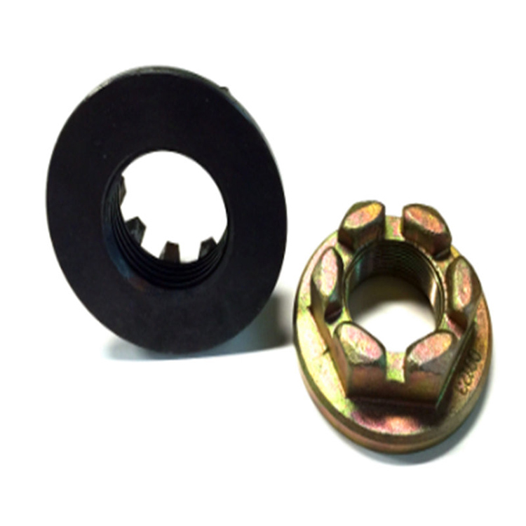 DIN935 Hex Flange Hexagon Slotted Babhta Glas cnó caisleán