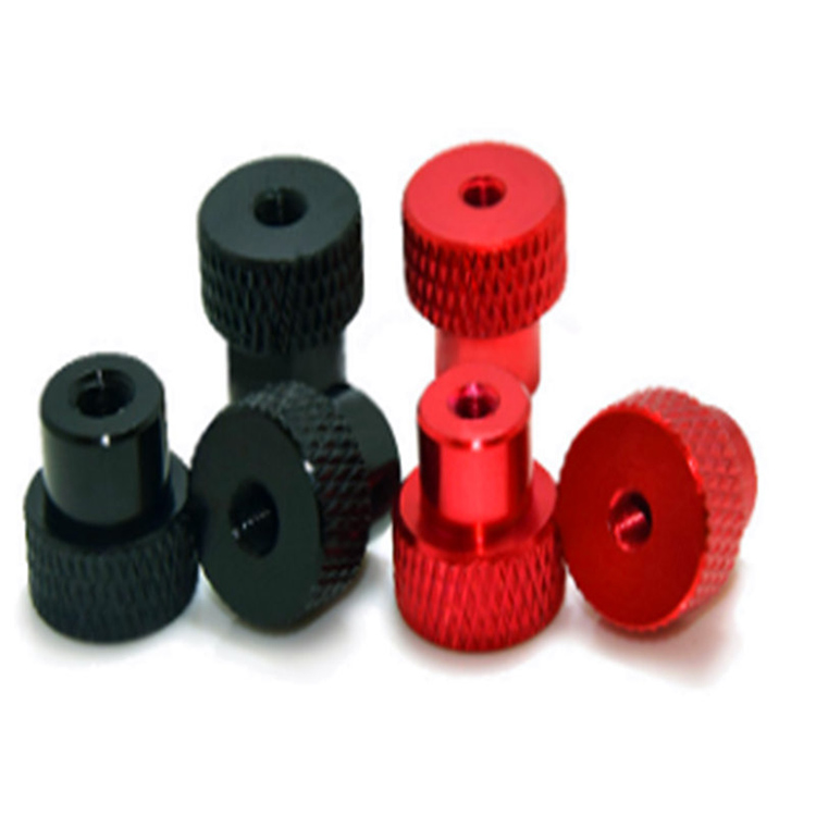 Dath dearadh nua cóimhiotal alúmanaim anodized cnó ordóg knurled