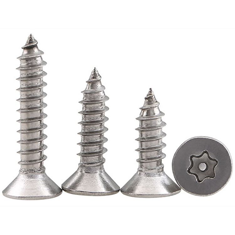 ST6.3 torx ceann countersunk le scriú slándála féintapping bioráin