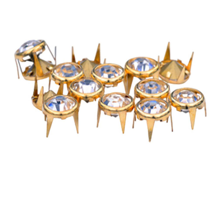 10mm DIY Gold Claw Rhinestone Rivet Miotal Studs Spikes Do Bróga