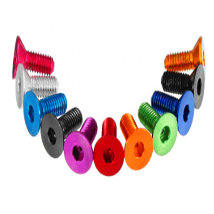 Alúmanam Colorful Anodized DIN7991 Heics Soicéad Countersunk Ceann Scriú