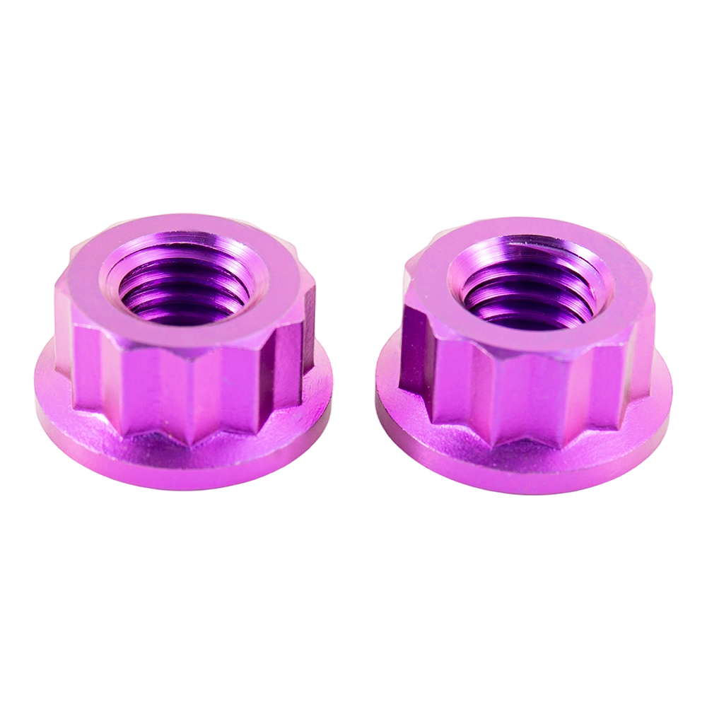 Cnó flange heicsidheachúlach tíotáiniam dath saincheaptha Cnó flange heicsidheachúlach tíotáiniam dath saincheaptha