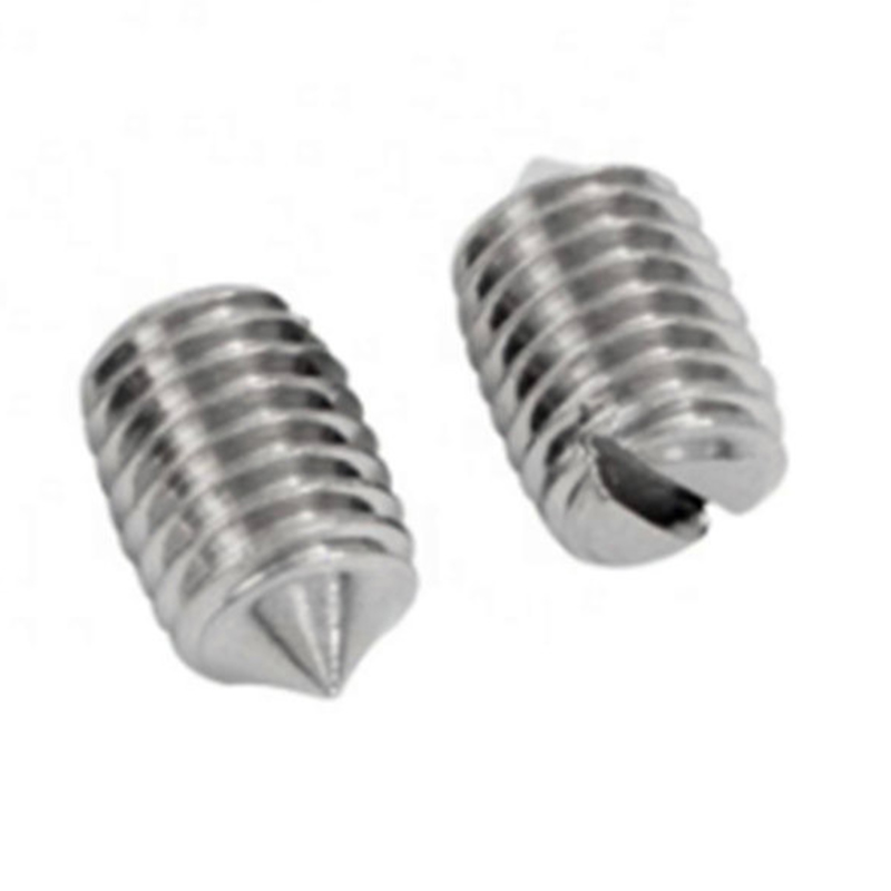 Scriú socraithe soicéad knurled cruach dhosmálta DIN 916K le pointe cupán Scriú socraithe soicéad knurled cruach dhosmálta DIN 916K le pointe cupán