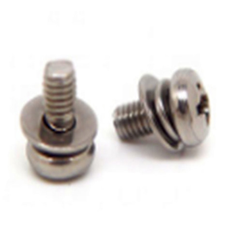 M3x6mm Passivation Pan Ceann Croise Scoilt Sreangán Socraithe Washer Set M3x6mm Passivation Pan Ceann Croise Scoilt Sreangán Socraithe Washer Set