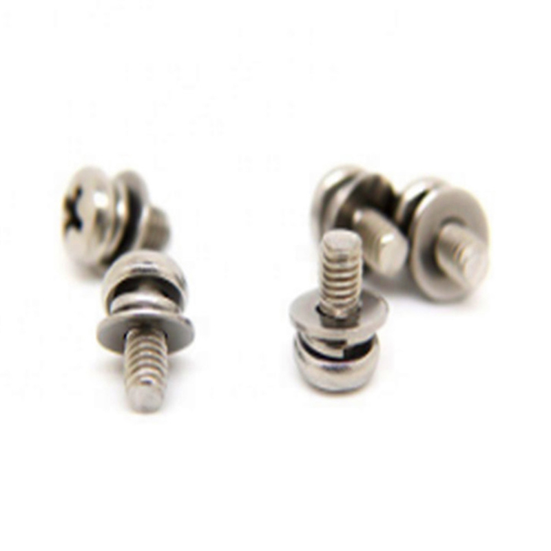 M3x6mm Passivation Pan Ceann Croise Scoilt Sreangán Socraithe Washer Set M3x6mm Passivation Pan Ceann Croise Scoilt Sreangán Socraithe Washer Set