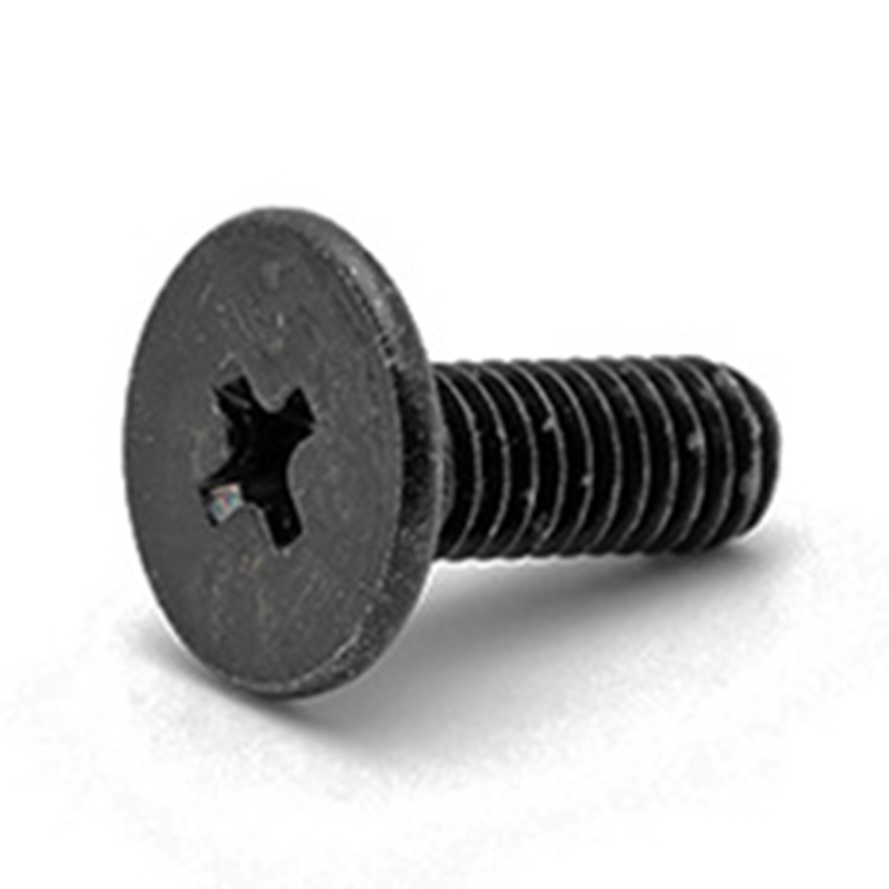 Scriú ríomhaire 3mm ceann árasán cruach carbóin dubh m2 Scriú ríomhaire 3mm ceann árasán cruach carbóin dubh m2