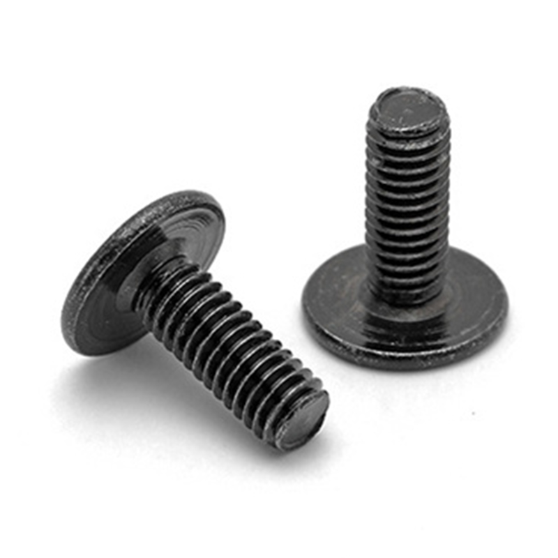 Scriú ríomhaire 3mm ceann árasán cruach carbóin dubh m2 Scriú ríomhaire 3mm ceann árasán cruach carbóin dubh m2